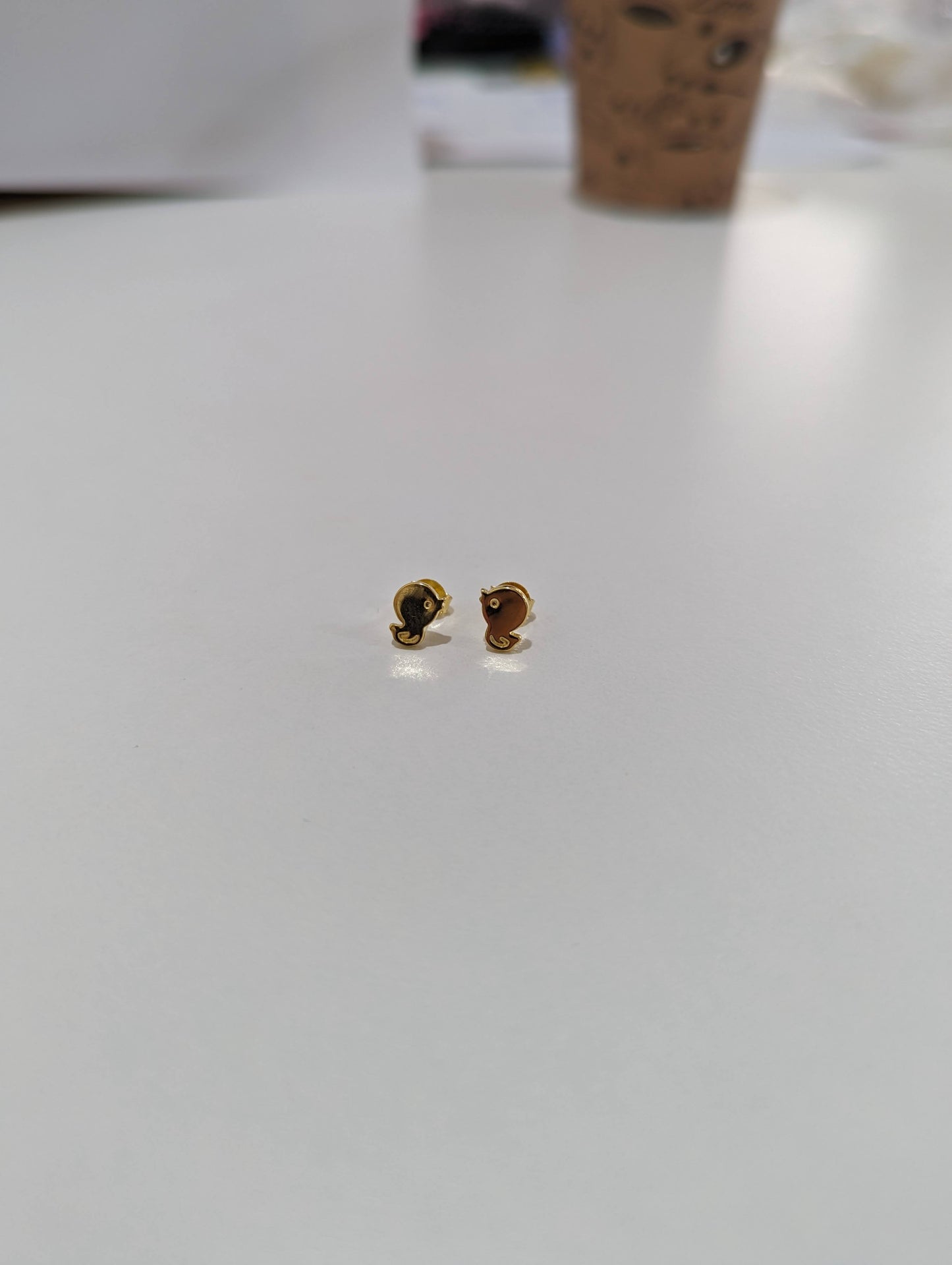 18k Gold Plated Cute Duckling Stud Earrings